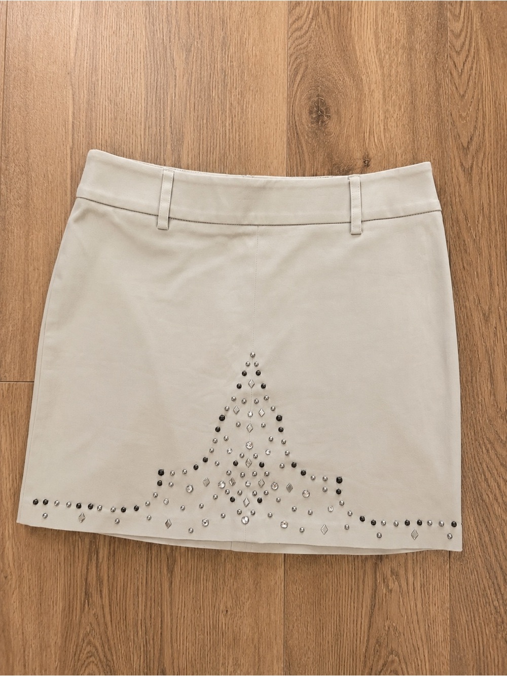 Bebe Tan Studded Western Mini Skirt Size 6